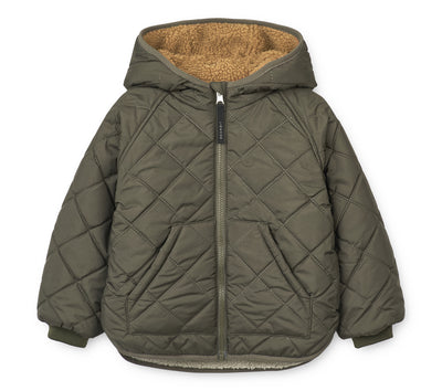 Wendejacke Jackson, außen Khaki, innen Kuschelfleece